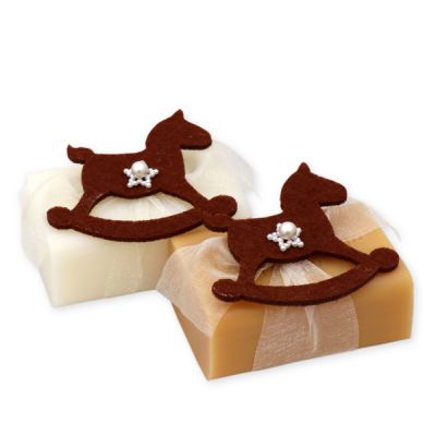 Sheep milk soap 100g, decorated with a horse, Classic/quince 