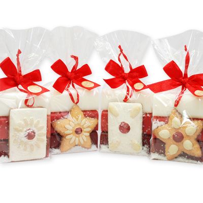 Sheep milk soap 3x100g decorated with gingerbread decorations  in a cellophane, Classic/Pomegranate/Winter magic 