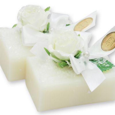 Sheep milk soap 100g decorated with a flower, Classic 