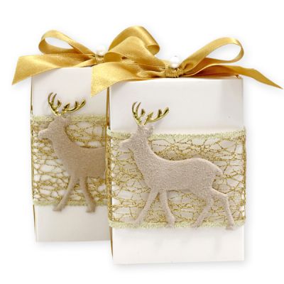 Sheep milk soap 150g, in a box decorated with a deer, Classic/quince 