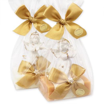 Sheep milk soap 150g decorated with an angel in a cellophane, Classic/quince 