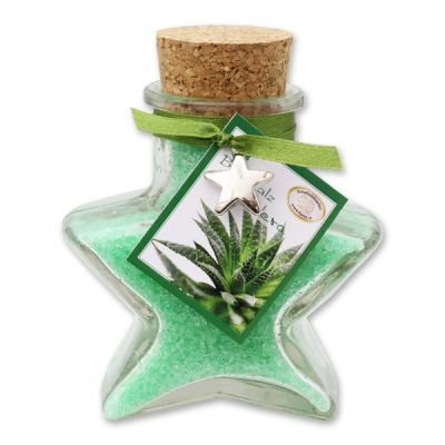 Bath salt 160g in a star shaped glass jar, Aloe vera 
