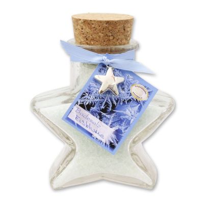 Bath salt 160g in a star shaped glass jar, Ice flower 
